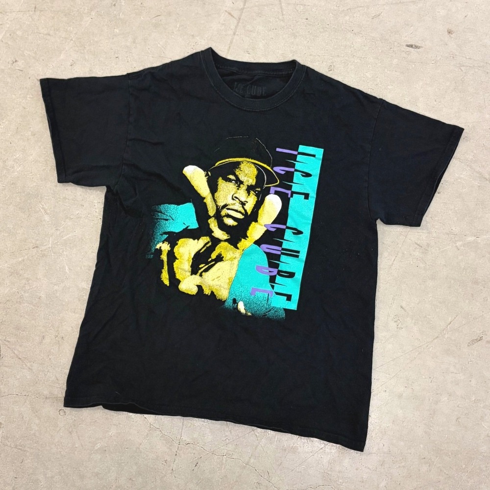 Ice Cube Graphic T-Shirt Mens Medium Black Hip Hop Rap Tee Short Sleeve